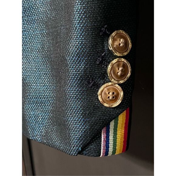 Kowaun Keenly Asian NWT Men's Pride Sports Coat, Blazer Jacket Iridescent Blue - Picture 3 of 8